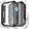 Voarge Pack de 2 carcasas rígidas con protector de pantalla de cristal, compatible con Apple Watch Serie 9/8/7 45 mm Ultra Slim PC Case