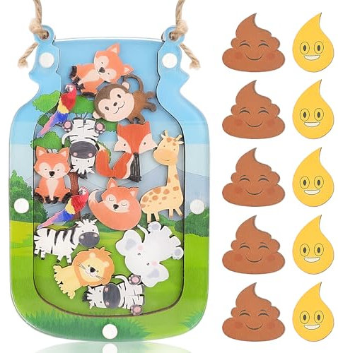 Belohnungsglas für Kinder, Töpfchentraining Belohnungsglas, Klassenzimmer Belohnungsglas, Kinder Personalisiertes Belohnungssystem, Verhalten Belohnungstafel für Jungen Mädchen Zuhause (Poo+Animals)