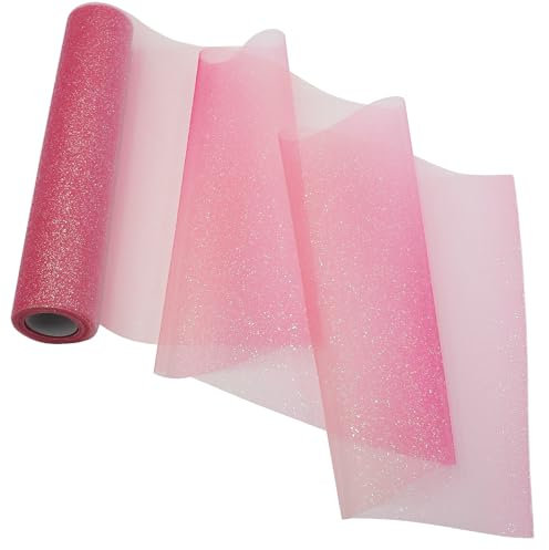 WANYIG Tischläufer Tischdeko Regenbogen Tüll Glitzer Tüllstoff Dekostoff Tischband Tüllnetz Tüllband Party Deko für Geburtstag Hochzeit Einschulung Taufe DIY Handwerk Weihnachten (C#, 30CM*9M)