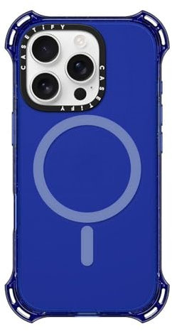 CASETiFY Bounce Schutzhülle für iPhone 16 Pro, stoßfest, 6,5 m, 6 x Fallschutz in Militärqualität, kompatibel mit Magsafe, Kobaltblau