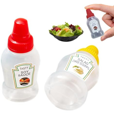 Petits Récipients À Sauce | Bouteilles De Ketchup | Bouteilles À Presser pour Vinaigrette | Bouteille À Condiments | Portable Bouteille À Sauce pour Le Déjeuner, Le Camping