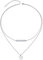 HOOHWE Double Layered Kette für Damen 925 Sterling Silber Halskette mit Coin Bar Anhänger Verstellbar Halsketten Geschenk für Frauen