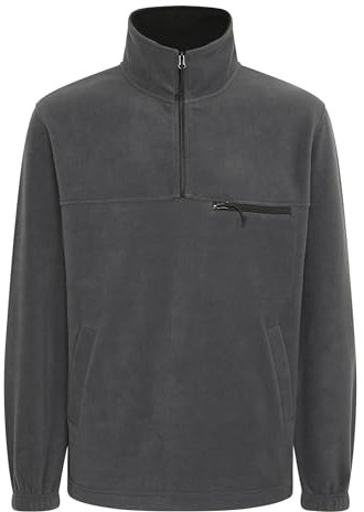 !Solid SDMatzo Herren Fleecepullover Pullover Sweater mit Troyerkragen Brusttasche Eingrifftaschen Relaxed fit, Größe:XL, Farbe:Forged Iron (193907)