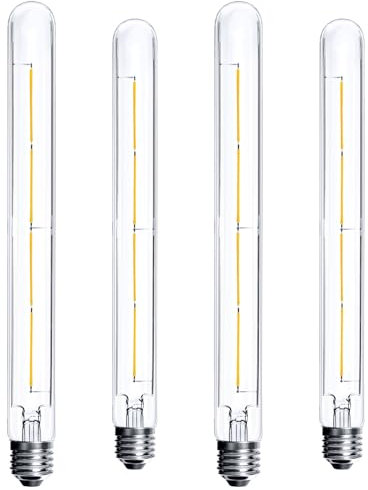 BRIMAX Lampadine LED dimmerabili, T30 30CM*3CM, attacco E27, 2700K bianco caldo, 8W 800 Lumen, AC220-240V, luce tubolare in vetro, lampade a sospensione moderne Punk, set di 4