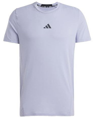 adidas Men's Designed for Training Workout T-Shirt Silver Violet S