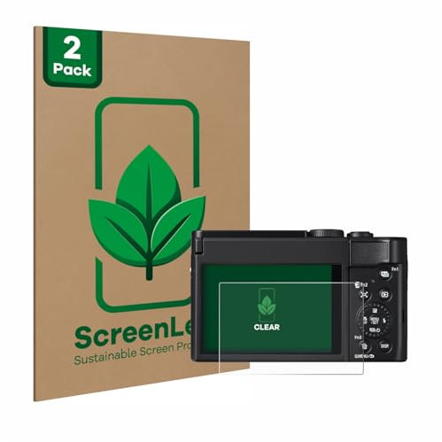 ScreenLeaf (2 Stück Schutzfolie für Panasonic Lumix DC-TZ99 [nachhaltiger Displayschutz, Folie, transparent, kratzfest]