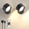 LED Wandleuchte mit Fernbedienung, 2 Stück Kabellose Akku Wandlampe, 16 Farbmodi RGB Ambiente Wandlichter ohne Stromanschluss, 360° Drehbare Aufladbare Leuchten für Kinder Wohnzimmer Schlafzimmer