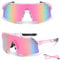 FOSDICK Occhiali da Sole Sportivi, UV400 Occhiali Veloci da Ciclismo Antivento per MTB, Running, Bici e Attività Outdoor, Rosa