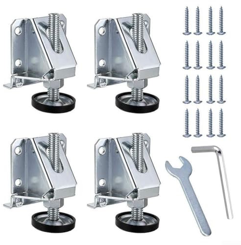 Set di 4 piedini regolabili per mobili e tavoli, design per evitare oscillazioni e proteggere i pavimenti