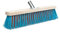 Street Broom Head with Nylon Bristles, 50cm Width, Wooden Handle Mount, Blue and Red