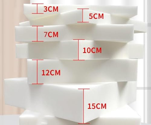 Colchón de espuma de alta densidad, firme, varios tamaños, recortable, proyectos de bricolaje, 7 cm de grosor, 100 x 40 cm, ideal para uso doméstico, tapicería y manualidades