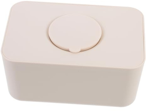PartyKindom Wet Wipes Storage Box with Lid Silicone Large Capacity Stylish Beige Keeps Tissues Wet and Clean Rectangle Tissue Holder for Home and Car Use