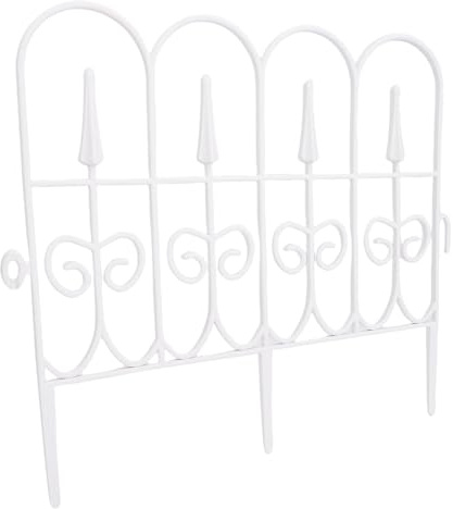 JTLB Plastdekorativa Staketpaneler, Trädgårdsgränskant med Sammanlåsningssystem, Robust Prydnadsstaket för Utomhuslandskap, Blomsterbäddar, Gräsmatta (51x58cm)