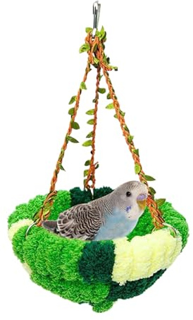 Tyinerc Hamaca calefactora para pájaros | de Invierno cálido y Suave para pajarera, Accesorio para jaulas de ocultación y repositorio para decoración Interior Exterior