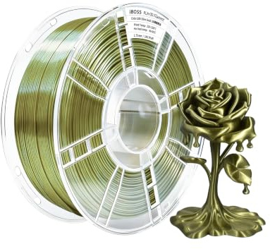 iBOSS PLA+Silk Filament Seiden-Bronze, Glanzendes Metallisches Seiden-3D-Filament1,75mm,Robustes PLA Pro 3D-Drucker filament, 1KG(2,2 lbs),Silk Bronze