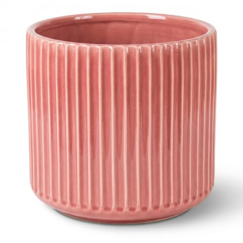 Provencelia Blumentopf London Keramik Ø 29 × H 30 cm Rosa | Größe S, 13 L Pflanzvolumen, Innenöffnung Ø 27 cm, 9 kg; Untersetzer Ø 29 cm separat erhältlich