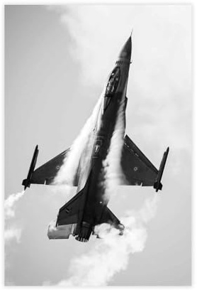 IYQTAGGH F-16 Fighter Jet Poster auf Leinwand, Schlafzimmer, Dekoration, Landschaft, Büro, Raumdekoration, Geschenk, 30 x 45 cm