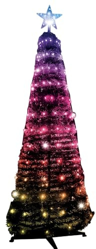 Albero di Natale Pop Up Pieghevole - 234 Luci LED RGB, 180 cm, Controllo da Remoto, App, Telecomando Incluso, Giochi di Colore Personalizzabili, Punta a Stella - Facile da Installare