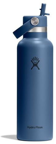 Hydro Flask – Standard Flex Straw Cap 621 ml (21 oz) Bottle | Edelstahl, auslaufsicher, passend für Getränkehalter – Kalt 24 Std. isoliert – Harbor Blue