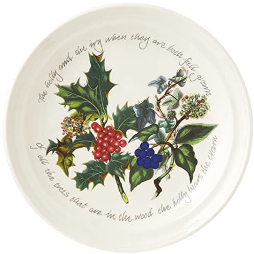 The Holly & Ivy Plate, HV05055 Ceramic, Multi-Colour, 27 x 27 x 3 cm, Set of 6