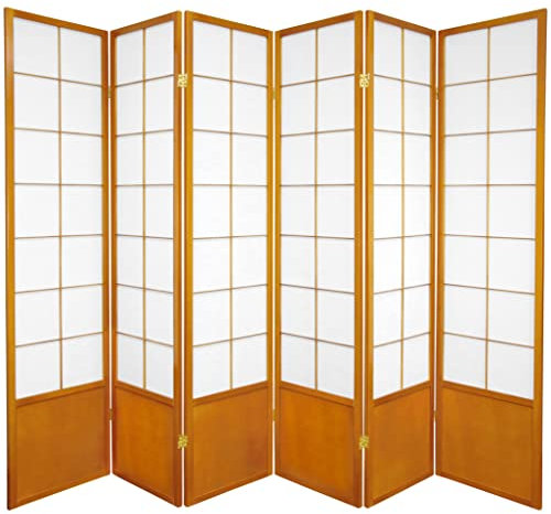 Oriental Möbel breitesten Größe Büro Partitionen, druckknopfstiel Zen Japanische Shoji Sichtschutz Raumteiler, 6 Panel Honig Finish