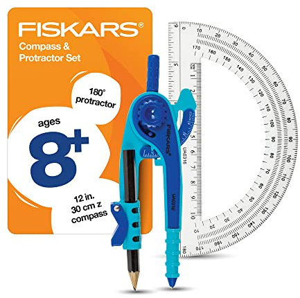 Fiskars 1565901000 - Compasso e set di coltelli angolari, colori assortiti