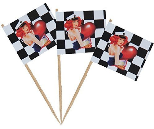 tib 10388 American Diner Flaggenpicker Set mit 50 Stück pro Box, Mehrfarbig, Einheitsgröße