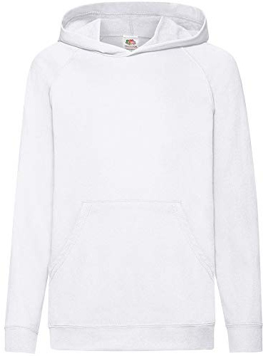 Fruit of the Loom Childrens Unisex Lightweight Hooded Sweatshirt/Hoodie (5-6) (White)
