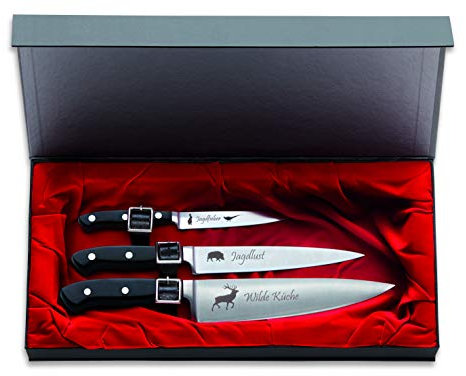 F. Dick Messerset Jagd Premier Plus 3-TLG. (Officemesser 12cm, Filetiermesser 18 cm, Kochmesser 21 cm, X50CrMoV15 Stahl, nichtrostend, 56° HRC) 81099000-250