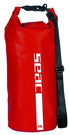 Seac Dry Bag, Wasserdichte Tasche Ideal für Tauchen, Bootfahren und Reisen, 10 lt, rot