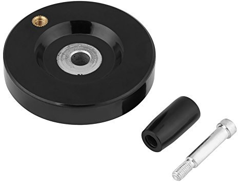 1 pcs Black Lathe Milling Machine Rear Ripple Hand Wheel with Revolving Handle(8 * 63mm)