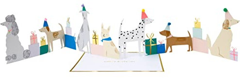 Meri Meri, Hunde-Party, Ziehharmonika-Karte.