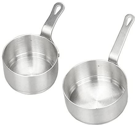 joyMerit 2pcs Acier Inoxydable Mini Casserole Antiadhésif Petits Outils De Casserole De Lait 50ml 100ml