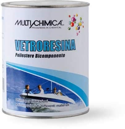 Multichimica VETRORESINA LIQUIDA 750 ml Poliestere bicomponente Riparazione Barca Nautica