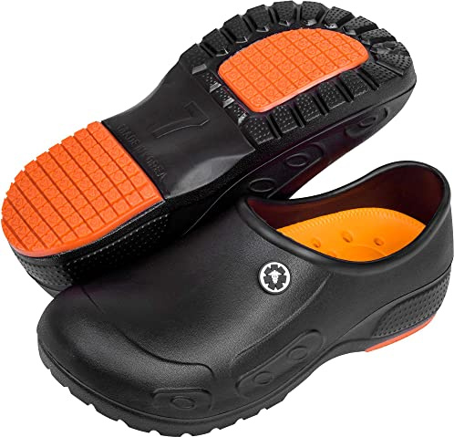 YUNGPRIME Men's and Women's Slip-Resistant Work Shoes - Nursing - Chef Shoes Black