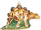 Christbaumschmuck Glas 10cm - Dinosaurier Figur zum Aufhängen - mundgeblasen & handbemalt - Weihnachtsbaum Anhänger für Weihnachten - Christbaumanhänger & Weihnachtsbaumschmuck - Dino Beige