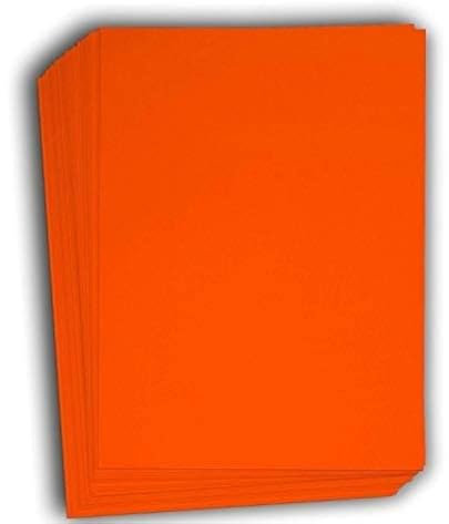 Hamilco Colored Cardstock Scrapbook Paper 21,6 x 27,9 cm Fire Orange Color Card Stock Paper 50 Pack
