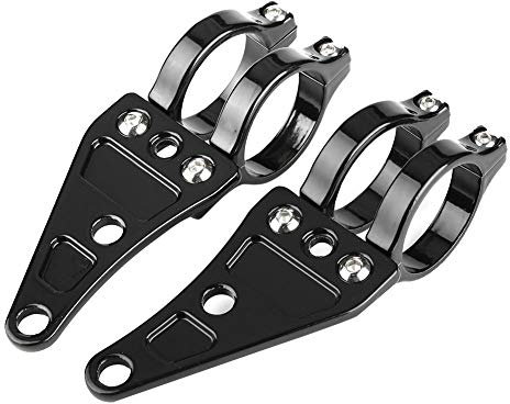 Motorrad Scheinwerferhalterung, Yctze 2 Stück Aluminium Scheinwerferhalterung Halterungsklemmen Scheinwerferhalter Gabel 38-41 mm für Motorräder für lampenhalter motorrad,lampenhalter motorrad,lampenh