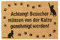 Relaxdays Fußmatte Kokos, lustige Schmutzfangmatte, Katzenmotiv, Türvorleger innen & außen, Kokosmatte 40x60 cm, Natur