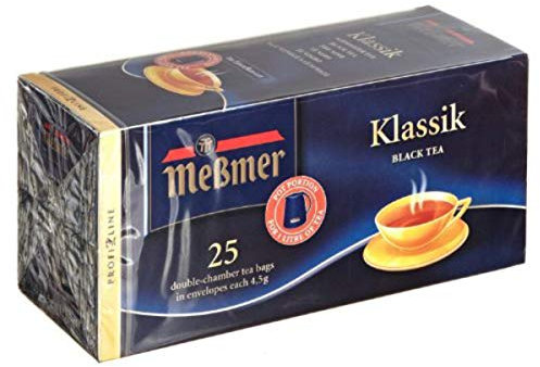 Meßmer Schwarztee Klassik 25 Doppelkammerbeutel ohne Metallklammer 43g