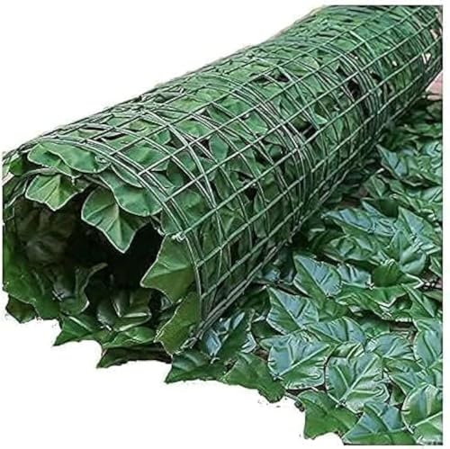 Decorative Artificial Ivy Leaf Green Hedge Roll 3m x 1m, Privacy Garden Fence, UV Fade Protected, Silk Polyester Leaves, Outdoor Landscaping Fence