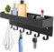 LUNEKUCK Porte Clef Mural Accroche Clé Noir Courrier Métal Rangement Clefs Vintage Support Murale Porte-Clés Original 6 Crochet pour Salon Salle de Bain Cuisine Bureau