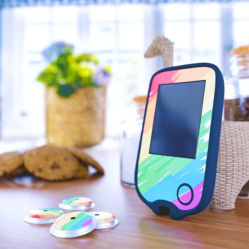 Sticker Freestyle Libre 1 und 2 Aufkleber für Leser und Sensoren (Regenbogen)