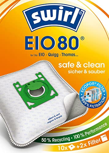 Swirl EIO 80 EcoPor Staubsaugerbeutel, 10 Beutel