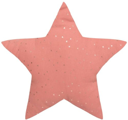 Atmosphera Kissen für Kinder, Berlingottstern, Baumwolle, Terracotta-Rosa, 40 x 40 cm