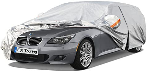 Kayme Autoabdeckung Wasserdicht Atmungsaktiv Passend für BMW 5er Touring E61(2004-2010),Vollgarage Autoplane für Regen Sonne Staub Schutz,Auto Abdeckplane Faltgarage Abdeckung(3-7 Tage liefern)
