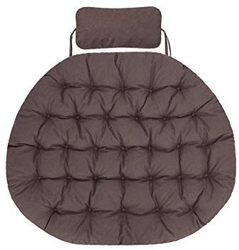 Hängesessel Kissen, Polster, Auflage für Polyrattan & Rattan Hängeschaukel, Sitzauflage für Hängekorb mit Rückenkissen - Braun Ökoleinen