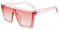 FOURCHEN Square Oversized Sunglasses for Women Men Fashion Flat Top Big Frame Shades (clear pink)