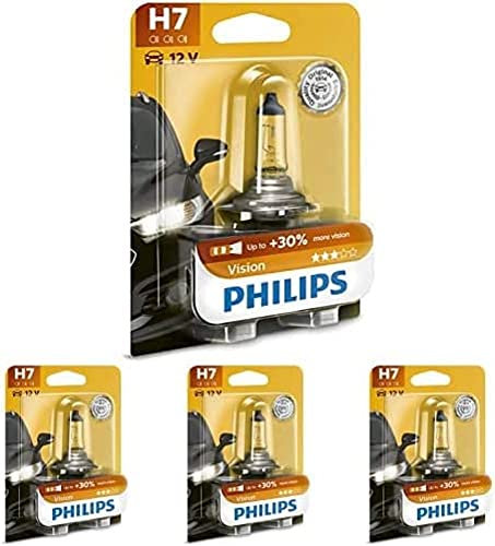Philips 730025 12972PRB1 Vision 0.3 H7 Scheinwerferlampe 12 V, 55 W, 1er Blister, 4er Packung