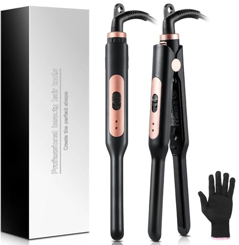 Mini Straighteners, Haglater Pencil Straightener Curl and Straighten 2 in 1,Straighteners for All Short Hair Types, Bangs, Male Beard